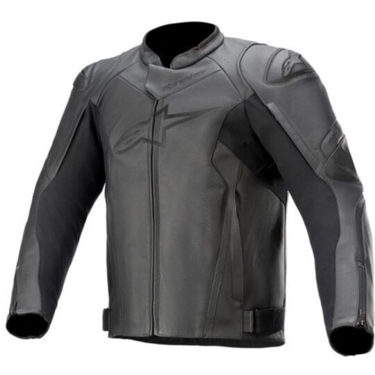 ALPINESTAR FASTER V2 LEATHER MOTORCYCLE JACKET BLACK