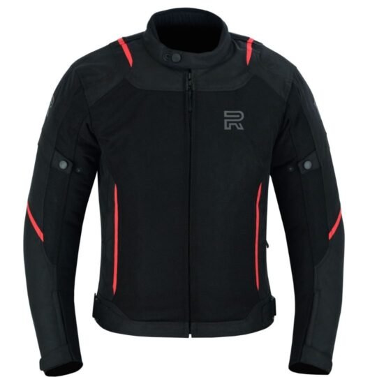 Raxus Men Summer Motorcycle Track Jacket- Red